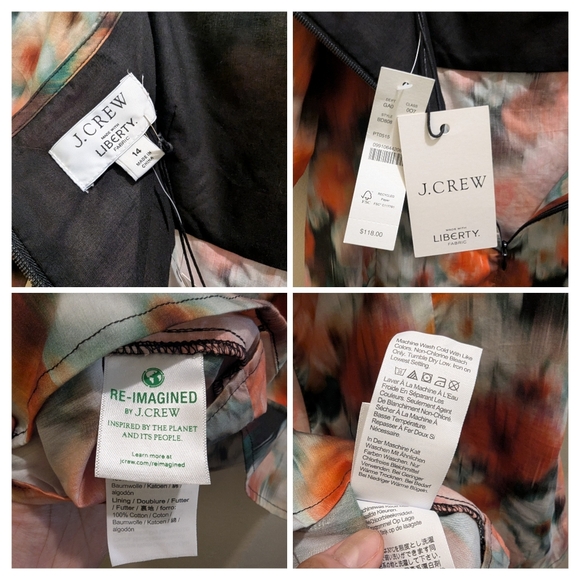 *Flaw-Rip* J Crew Squareneck top Liberty® Hazy Days Floral Short Puff Sleeve- 14 - Picture 12 of 12